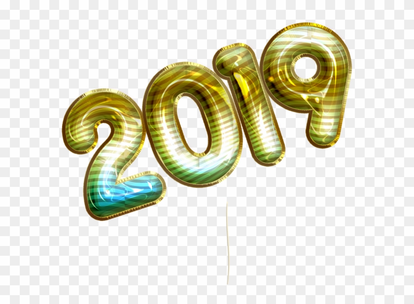 2019 Balloon Text - Metal Clipart