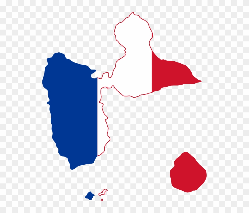 French Guadeloupe Flag Map With Tricolor And Is A Caribbean - Guadeloupe Flag Map Clipart
