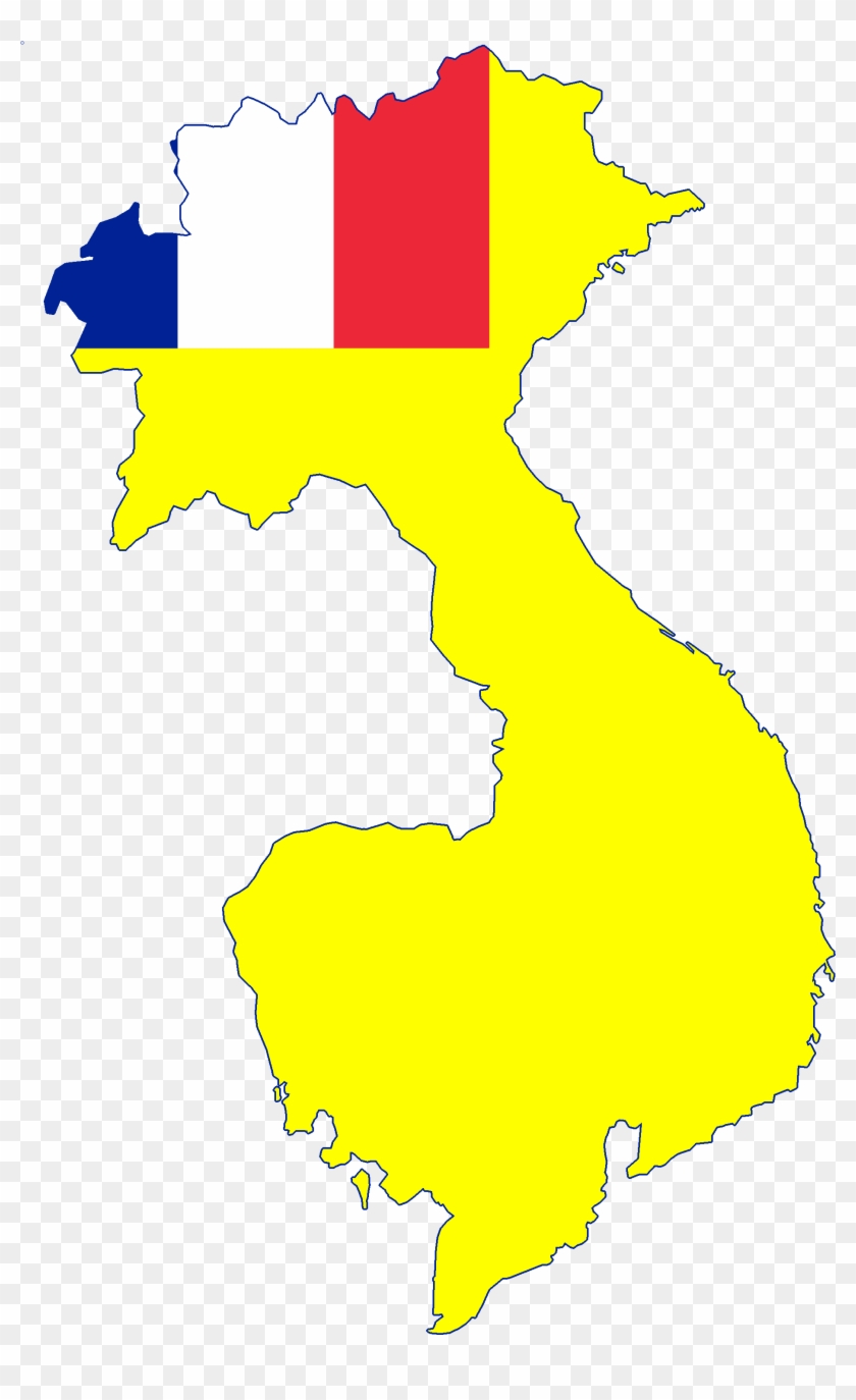 Flag Map Of French Indochina - Vietnam With French Flag Clipart #780396