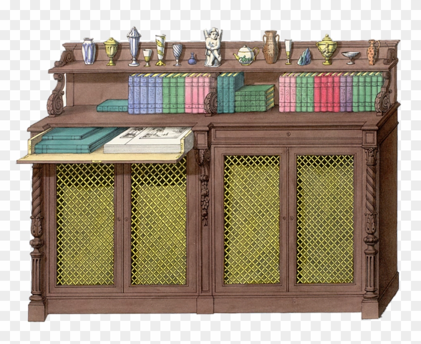 Bookcase, Vintage, Antique, Old, History, Book, Write - Vintage Bookcase Cartoon Clipart #781092