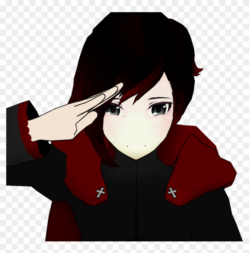 United States Of America Red Human Hair Color Nose - Rwby Ruby Rose Salute Clipart