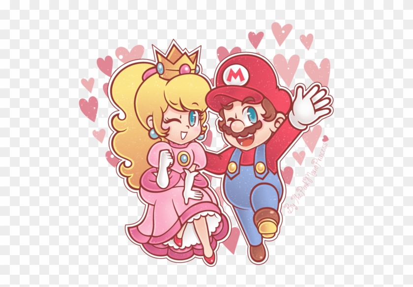 Super Mario Bros - Mario And Peach Cute Clipart