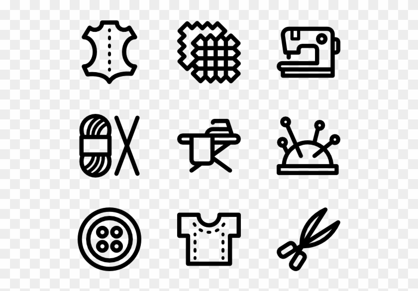 Linear Needlework And Sewing - Agriculture Icons Clipart