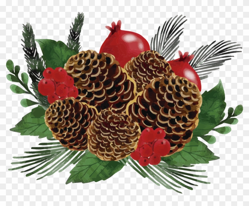 Christmas Pine Cone Wreath Wall Sticker Clipart #784387