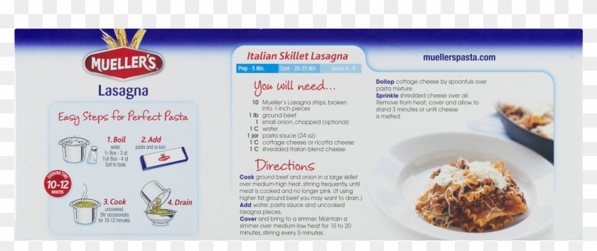 Mueller Lasagna Recipe No Boil Clipart #785111
