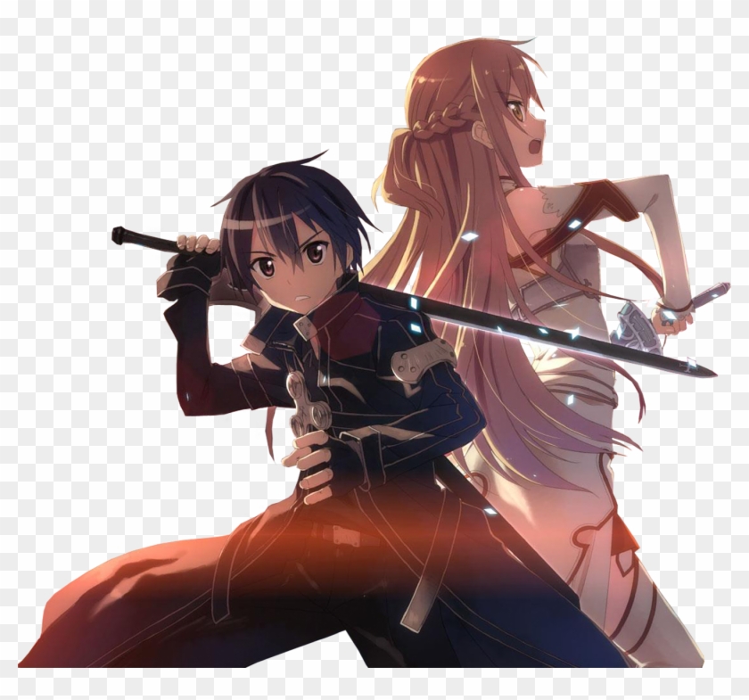 Kirito And Asuna - Sword Art Online Asuna E Kirito Png Clipart