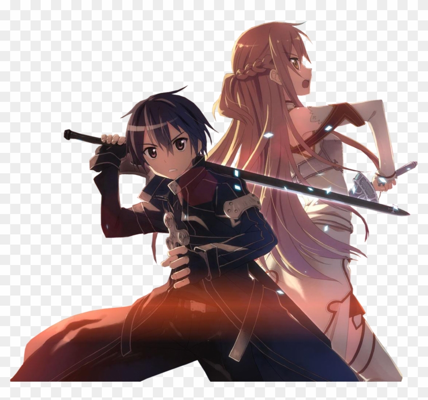 Kirito And Asuna - Sword Art Online Asuna E Kirito Png Clipart #785386