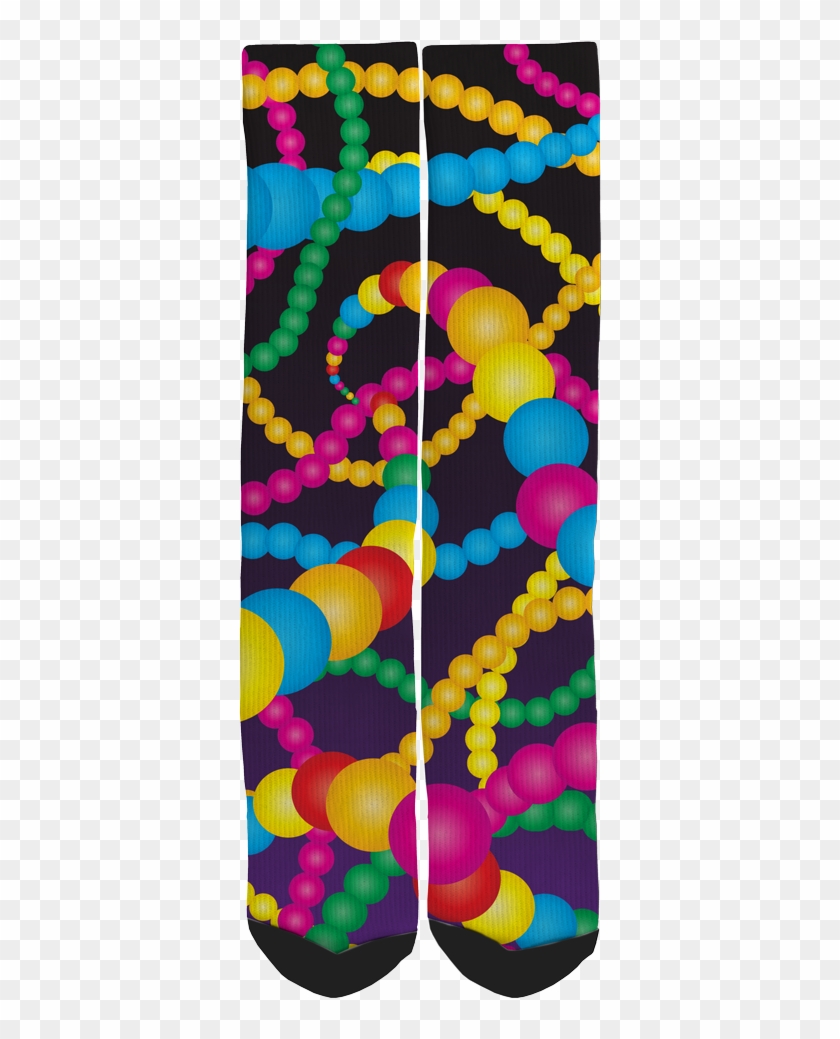 Mardi Gras Beads Crew Socks - Decoration Clipart
