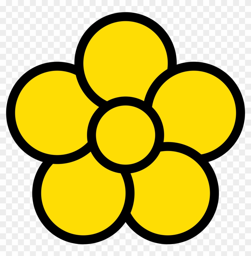 Open - Flower Drawing 5 Petals Clipart