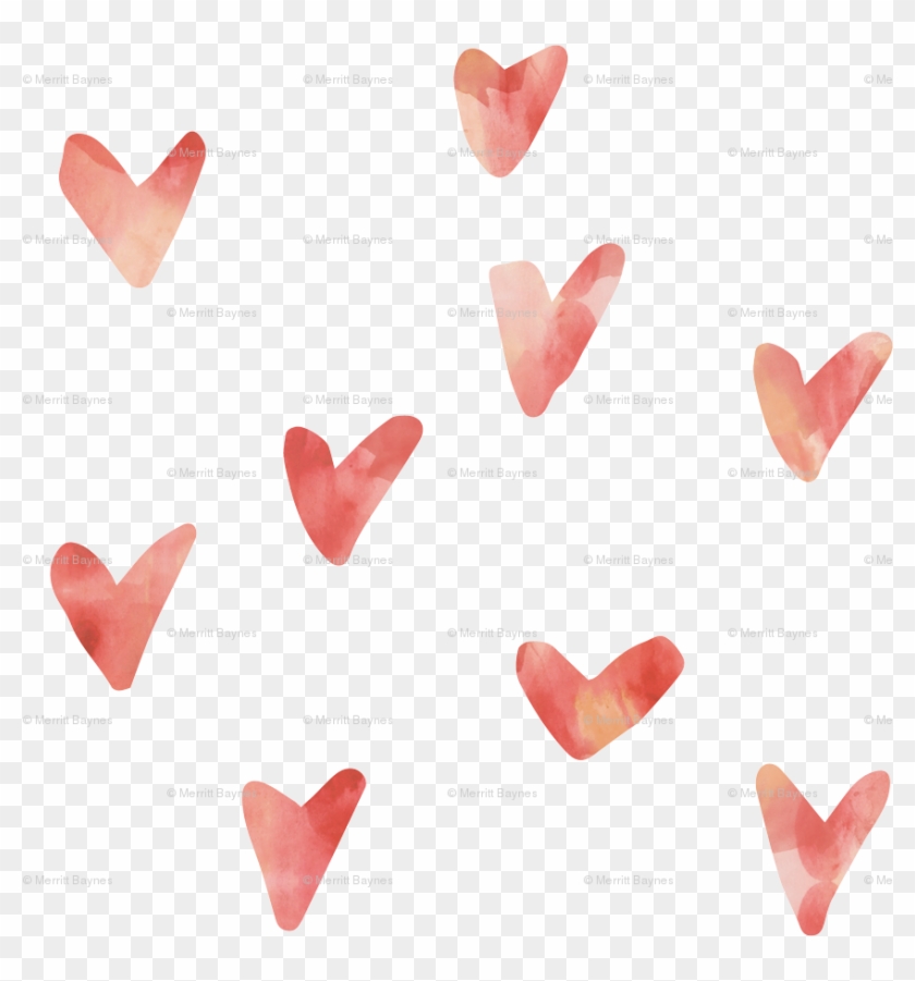 Watercolor Hearts -peaches And Cream Wallpaper - Hearts Watercolor Green Clipart