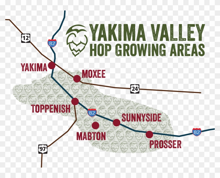Yakima Valley Hop Growing Areas - Yakima Valley Hops Clipart