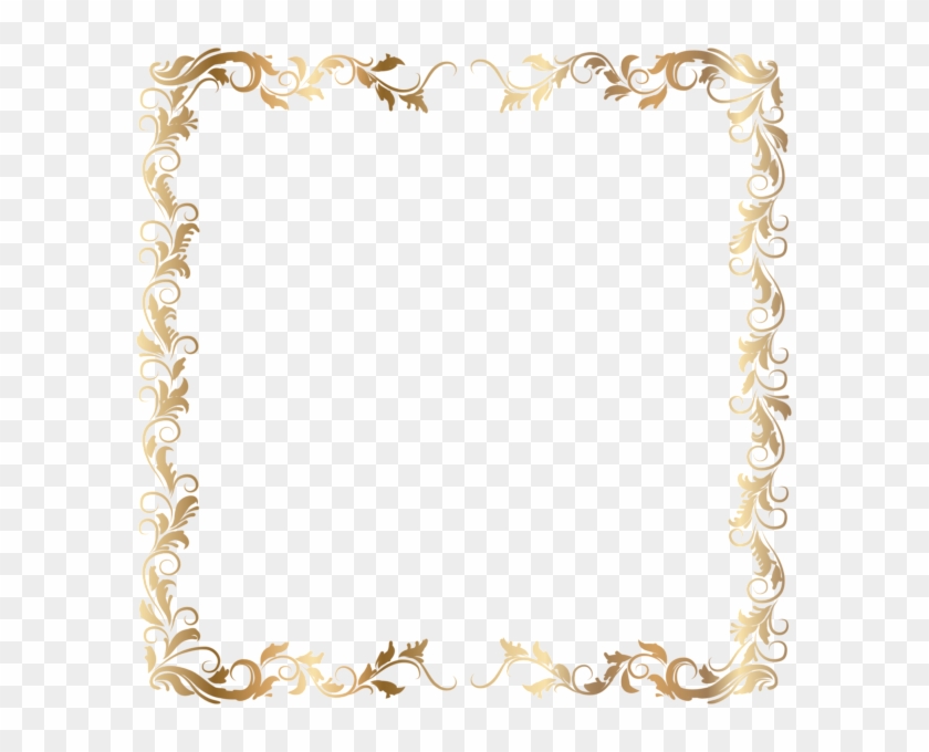 Border Deco Frame Gold Transparent Png Image - Gold Border With Transparent Background Clipart #787538