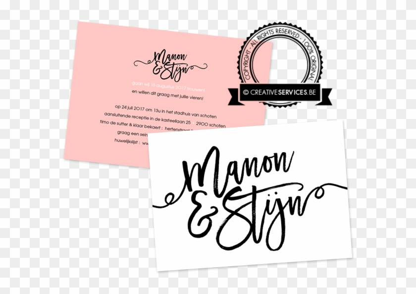 Trouwkaartje Sharpie - Calligraphy Clipart