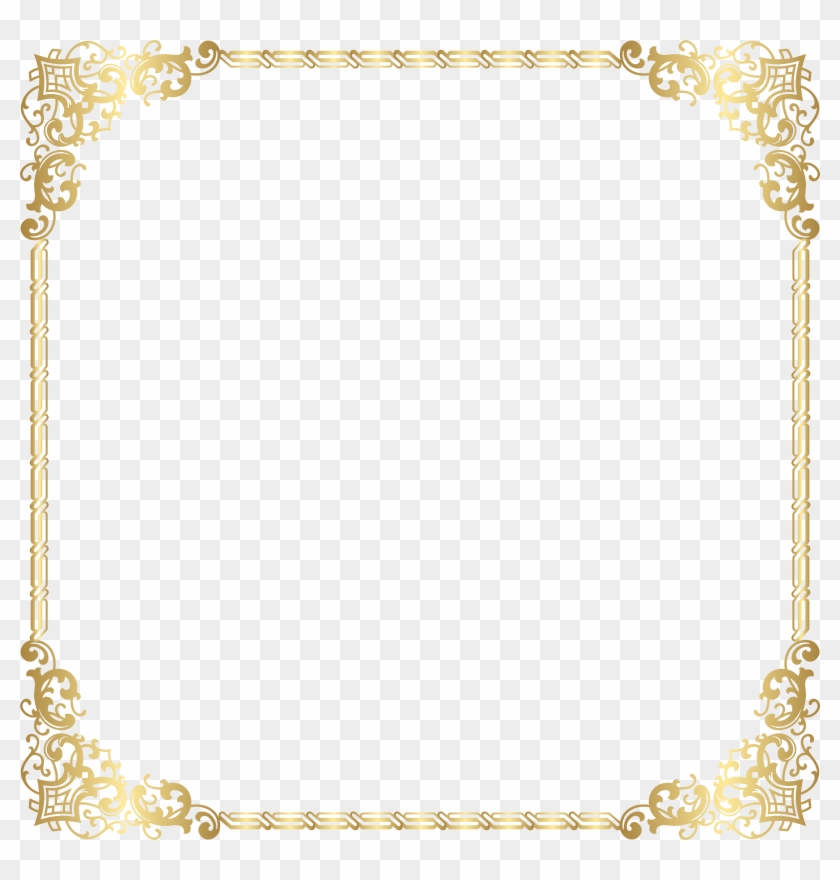 Gold Border Frame Transparent Png Clip Art Image #788113