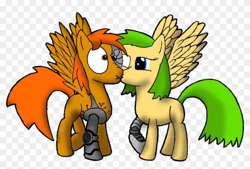 Cyborg, Kissing, Kiss On The Cheek, Missing Cutie Mark, - Cutie Mark Cyborg Clipart
