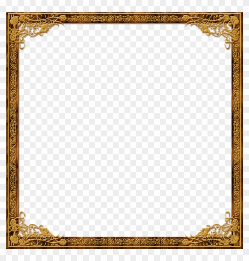 Gold Frame Borders Roses - Vintage Square Picture Frame Clipart