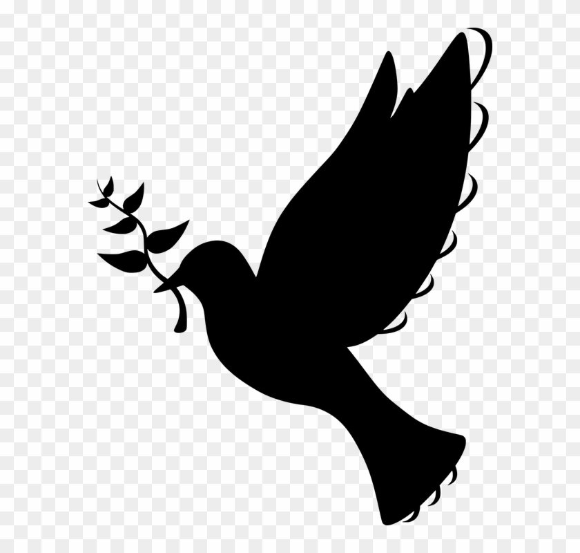 Silhouette, Peace, Dove, Flying, Olive, Branch, Symbol - Batak Christian Protestant Church Clipart #789113
