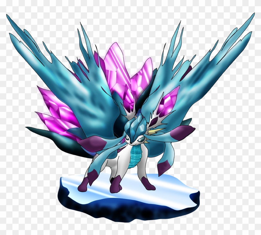 Pokemon Shiny Mega Glaceon Dragon Is A Fictional Character - Mega Glaceon Clipart #790805