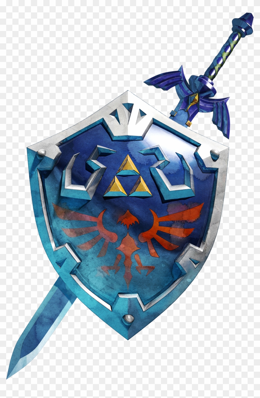 Master Sword Hylian Shield, Skyward Sword - Master Sword And Hylian Shield Breath Clipart #790810