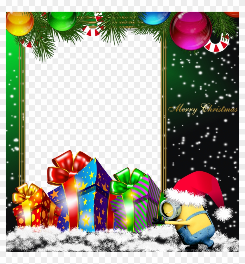 Tiptoe Clipart Christmas - Minion Christmas Frame - Png Download