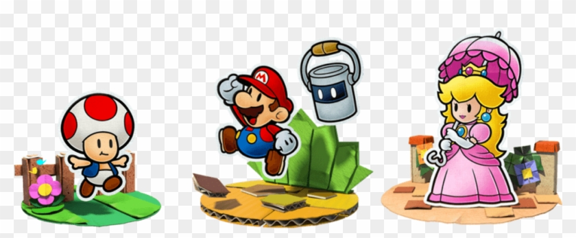 980 X 359 6 - Paper Mario Color Splash Peach Clipart #791180