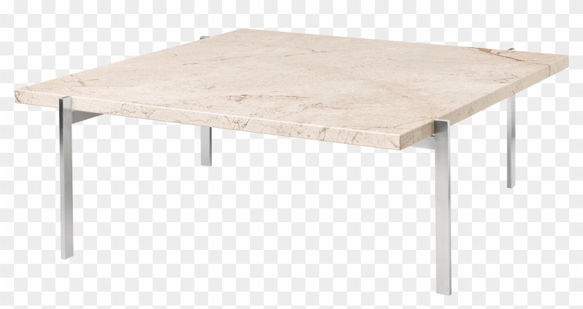 Poul Kjaerholm Table With Beige Marble Tabletop - Coffee Table Clipart