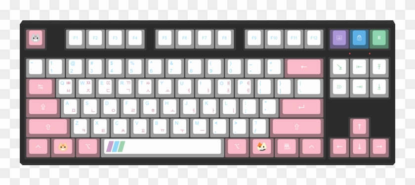 K Pop By Skeletor 87 Key Custom Mechanical Keyboard - Ducky One 2 Mini Clipart