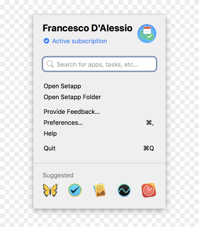 Setapp Menu Bar - Franchise Asia Clipart
