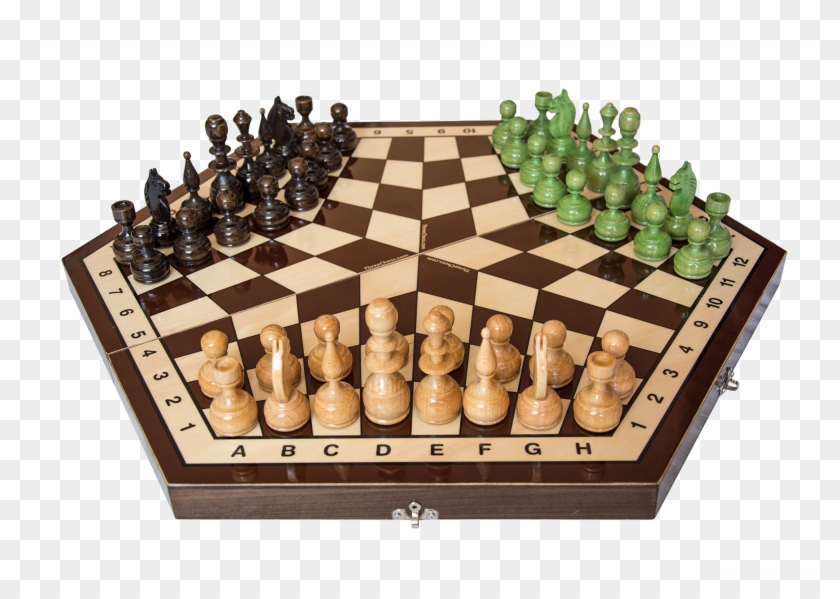 Limited Luxury Wooden Board - 3 Person Chess Clipart