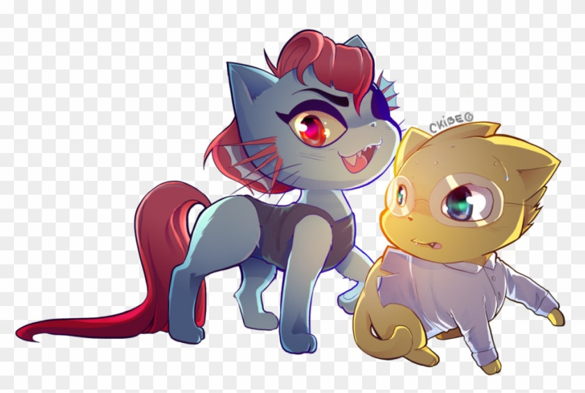 Undyne And Alphys Cat Version By Ckibe - Undertale Characters As Cats Clipart #794355