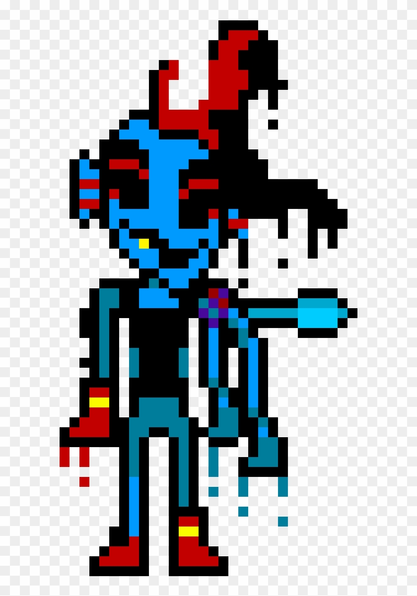Amalgamate Undyne - - Undyne Pixel Art Clipart