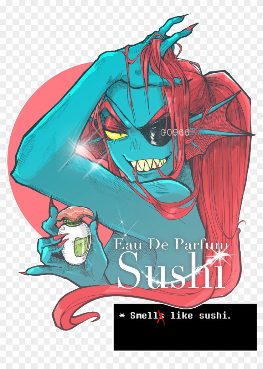 Danbooru - Undyne Smells Like Sushi Clipart #794504