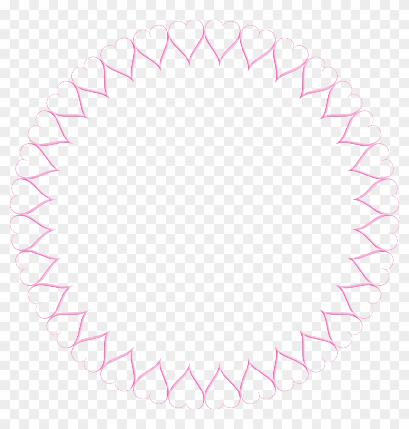 Pink Round Heart Border Transparent Clip Art Image - Png Download #794778
