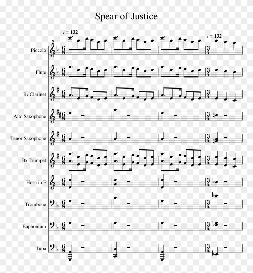 Spear Of Justice - Walk It Talk It Clarinet Sheet Music Clipart