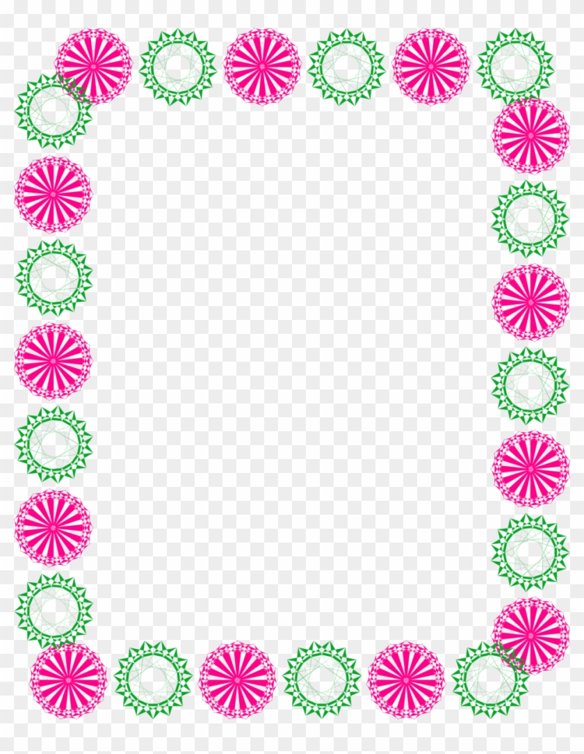 Green And Pink Clipart Circle Border Design 2016 Sadiakomal - Border Valentines Day Clip Art - Png Download #794931