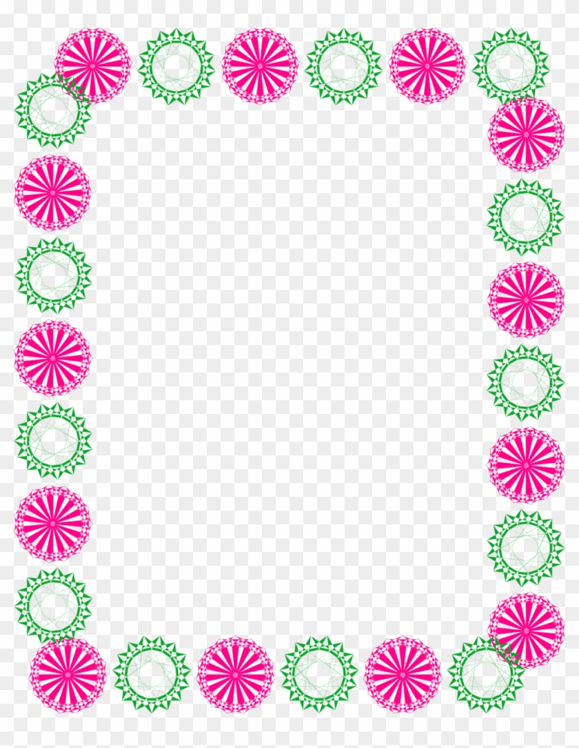 Green And Pink Clipart Circle Border Design 2016 Sadiakomal - Border Valentines Day Clip Art - Png Download