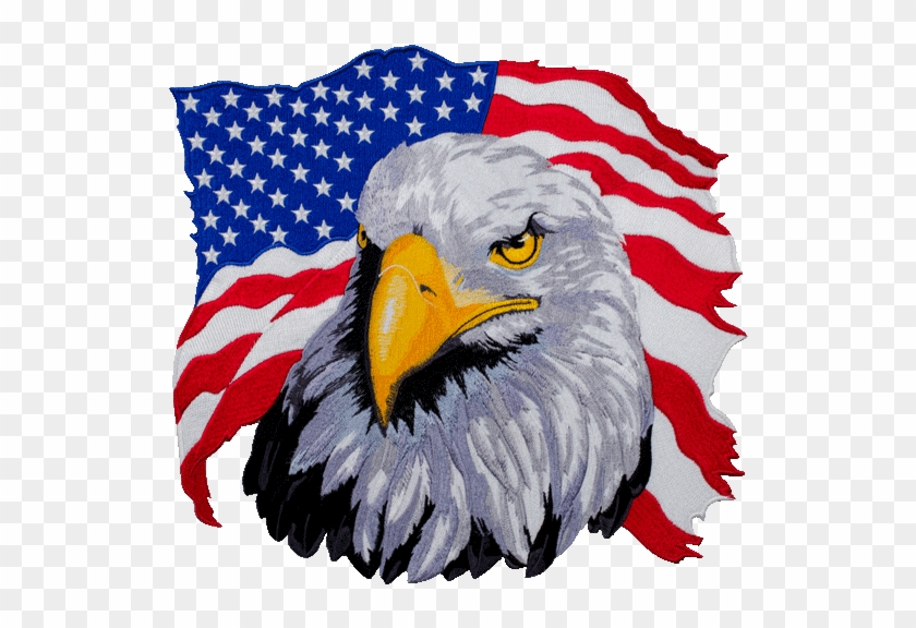 Eagle Motorcycle Back Patch Patches Pennies - Usa Flag With Eagle Clipart #795450