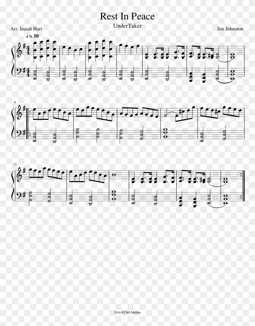 Rest In Peace Sheet Music Composed By Jim Johnston - Don T Forget Deltarune Piano Sheet Music Clipart #796144