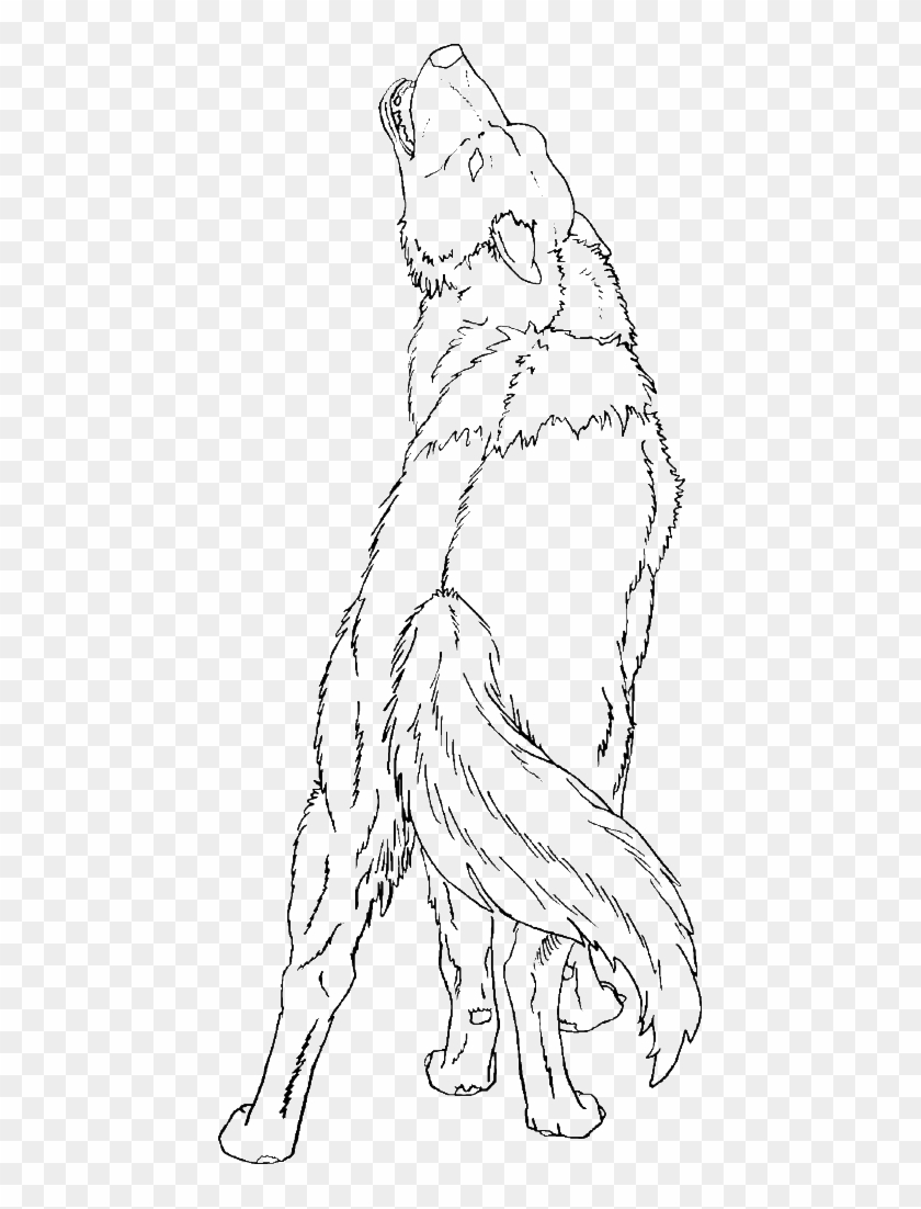Coloring Howling Pages Wolf Silhouettes Magistream - Wolf Drawing Back View Clipart