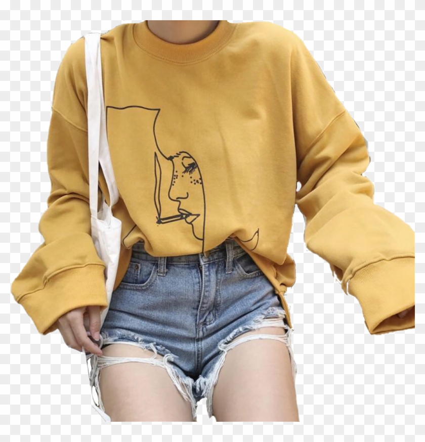 Yellow Sticker - Menina Tumblr De Amarelo Clipart #796560