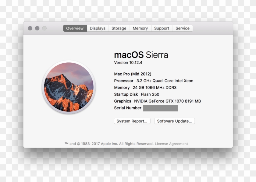 Getting An Nvidia 1070 Gpu Working On A Mac Pro 5, - Mac Os Sierra Version Clipart