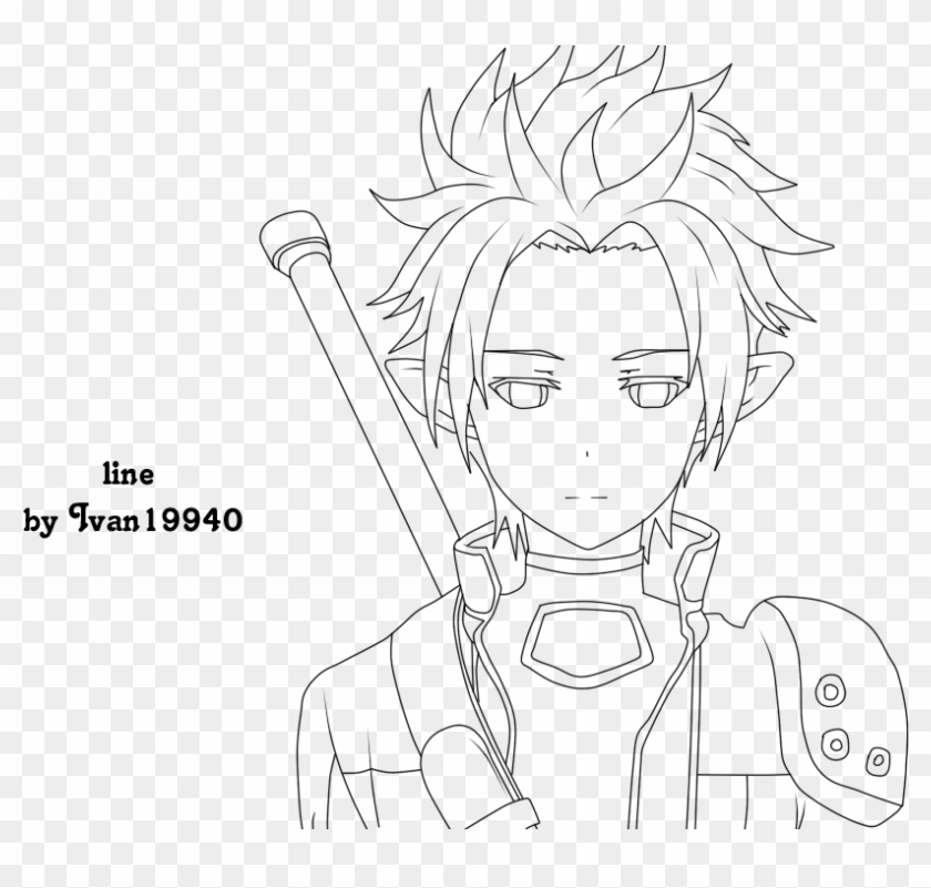 Sensational Kirito And Asuna Coloring Pages By Lineart - Alo Kirito Coloring Page Clipart