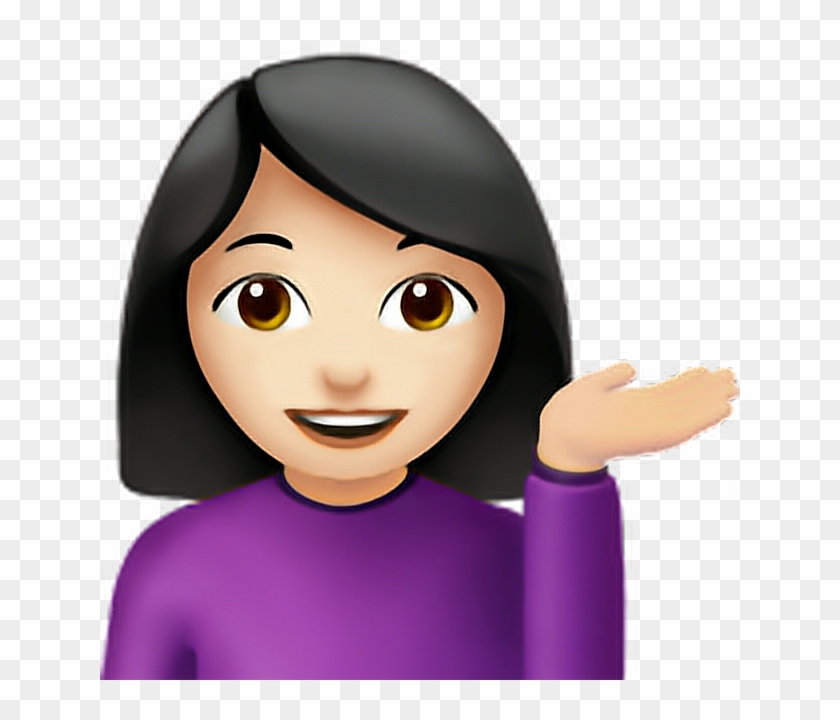 Girl Emoji Iphone Iphoneemoji Emoticon - Woman Tipping Hand Emoji Clipart