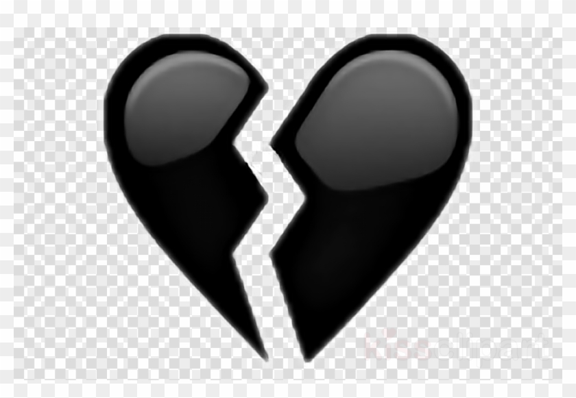 Black Broken Heart Emoji Clipart Emoji Broken Heart Png Iphone Emoji Heart Transparent Png Pikpng