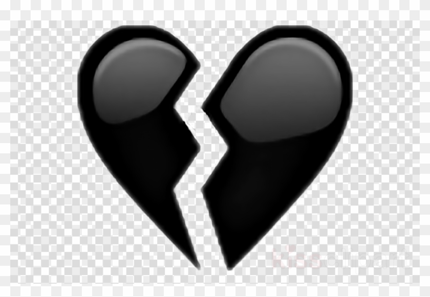 Black Broken Heart Emoji Clipart Emoji Broken Heart - Png Iphone Emoji Heart Transparent Png