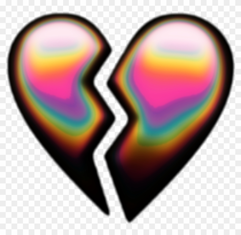 Heart Emoji Holographic Brokenheart Freetoedit Clipart