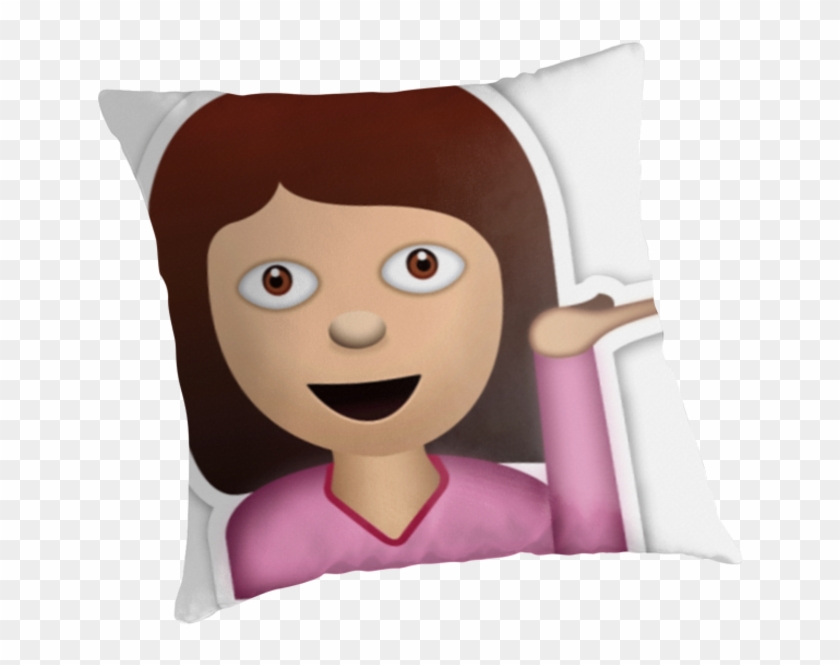 "sassy Girl Emoji" Throw Pillows By Dxstract Clipart #798542