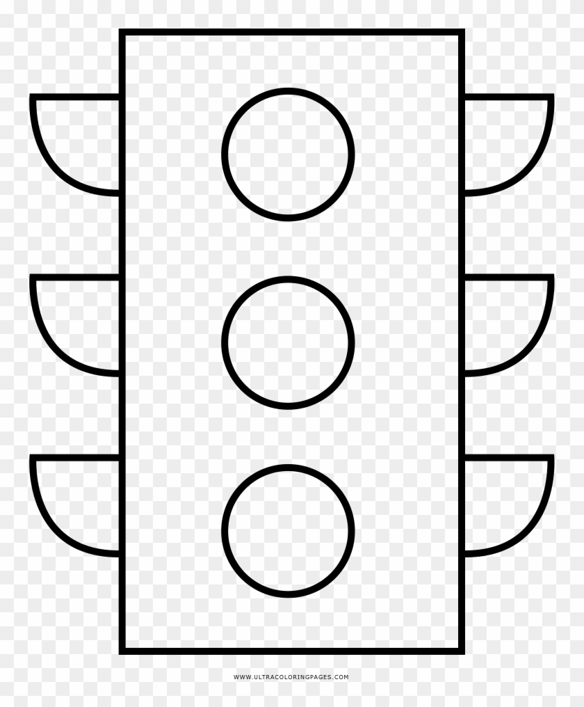 Traffic Light Coloring Page - Circle Clipart