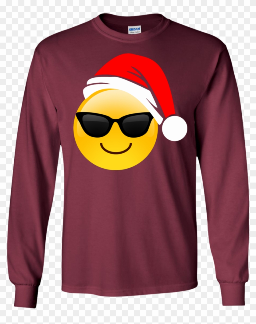 Emoji Christmas Shirt Cool Sunglasses Santa Hat Family Clipart #799214