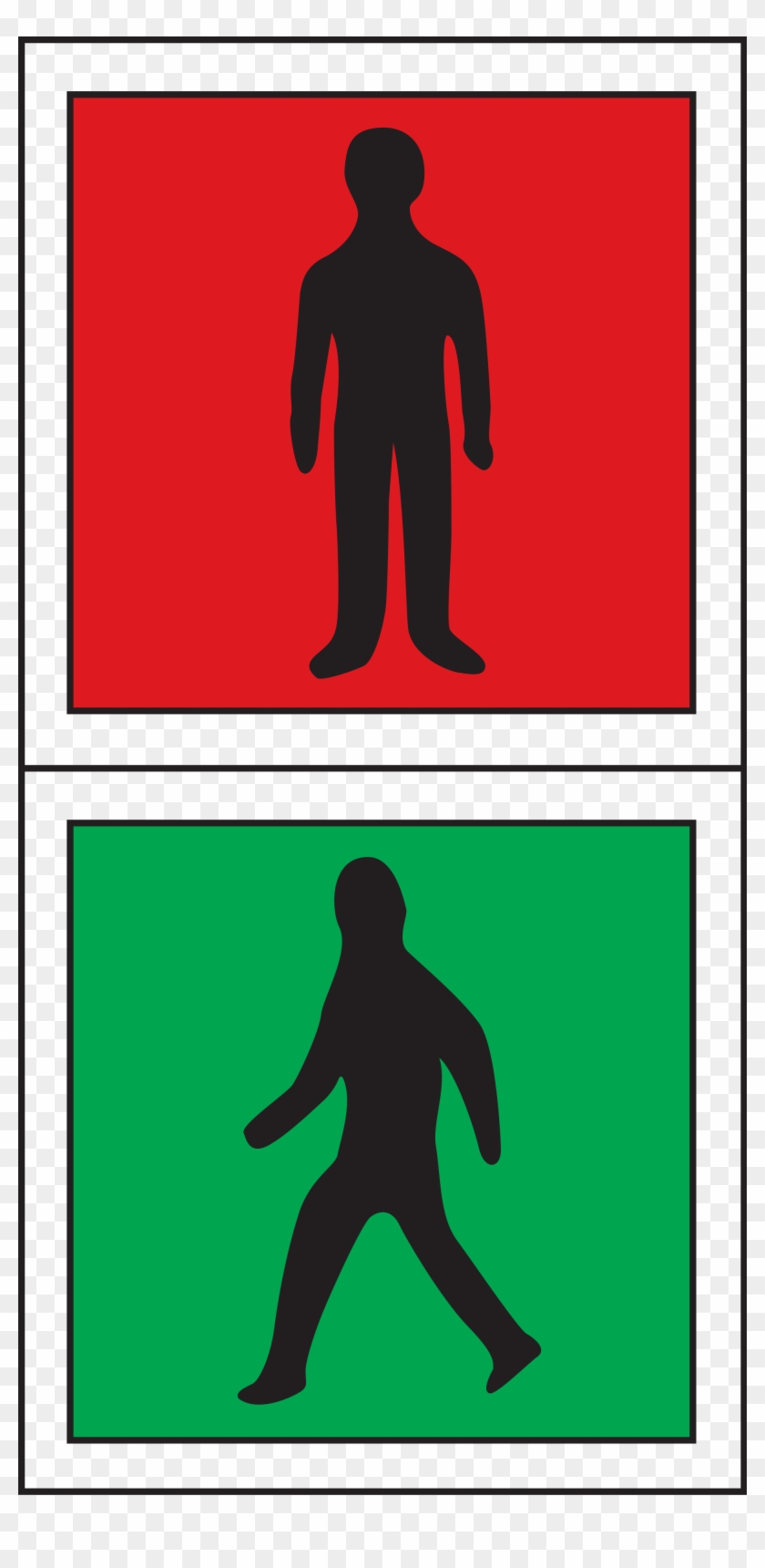 Open - Stop Light For Pedestrian Road Signs Clipart